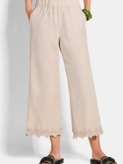 Goldner Damen Stoffhosen in medium stone