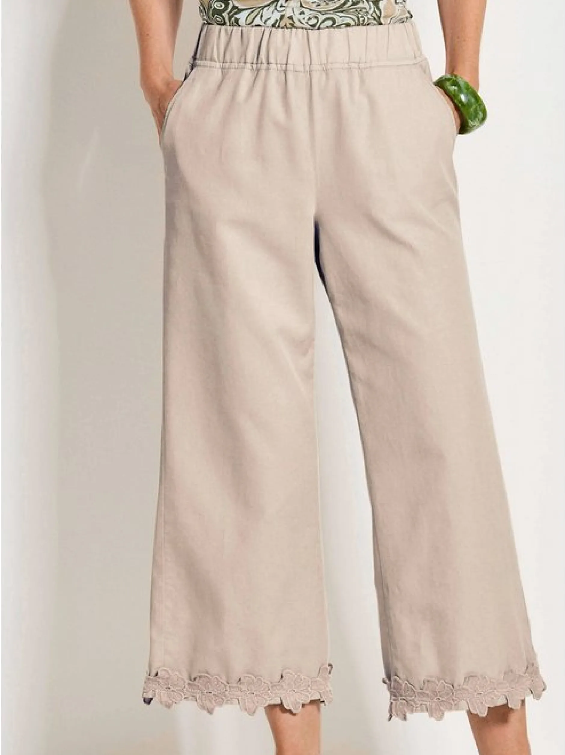 Goldner Damen Stoffhosen in medium stone