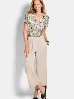 Goldner Damen Stoffhosen in medium stone