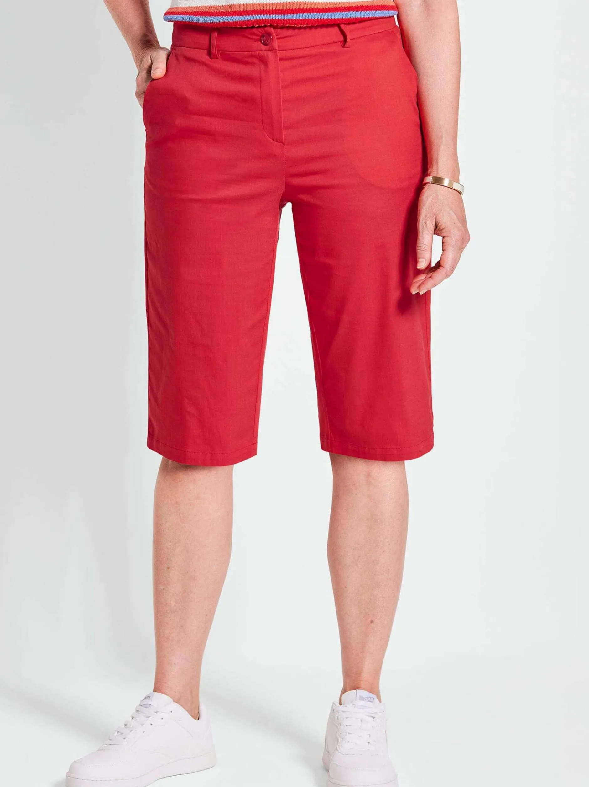 Goldner Damen Stoffhosen in rot