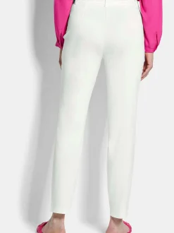 Goldner Damen Stoffhosen in weiß