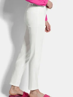 Goldner Damen Stoffhosen in weiß