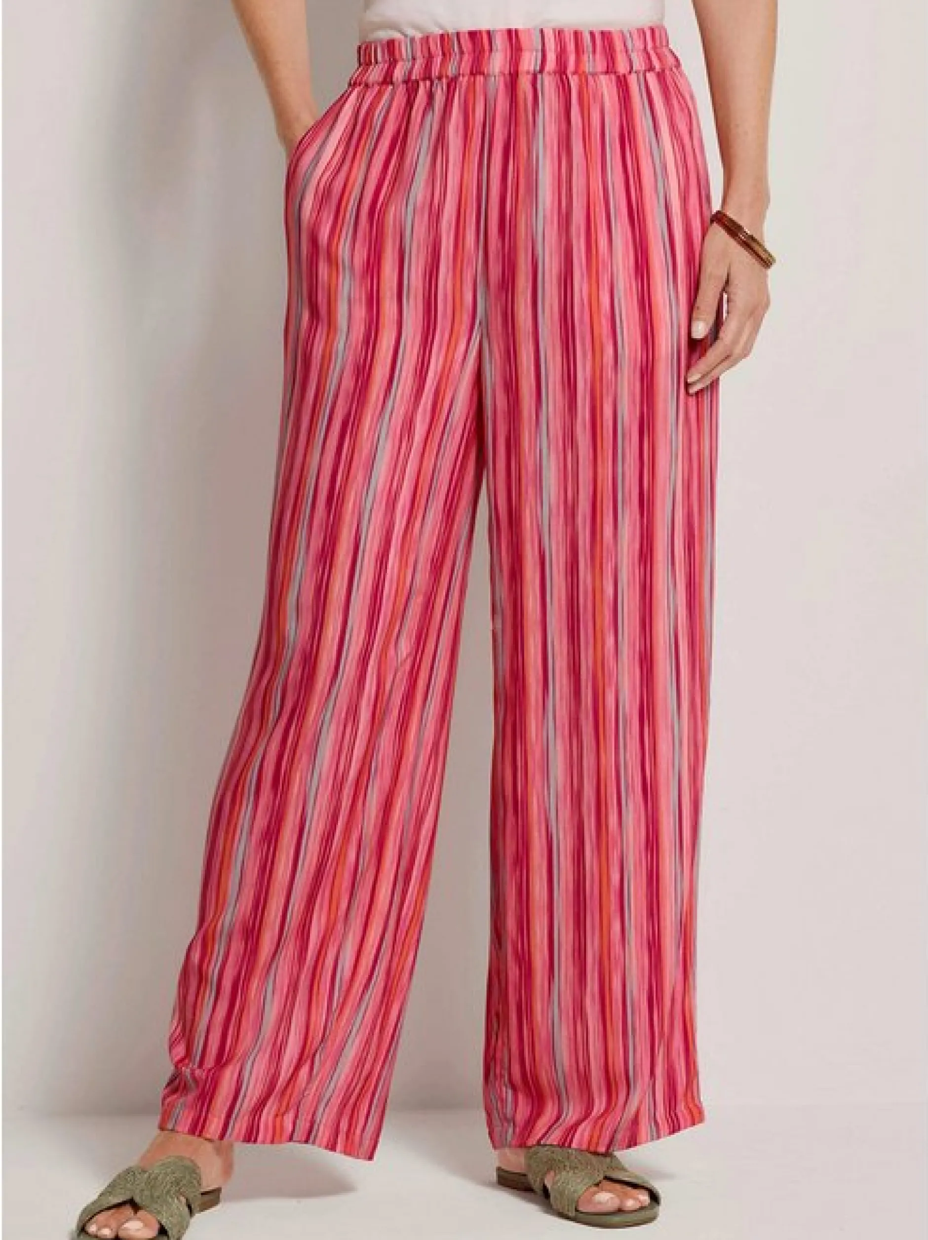 Goldner Damen Stoffhosen - Kurzgröße in pink