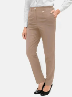 Goldner Damen Stoffhosen - Kurzgröße in beige