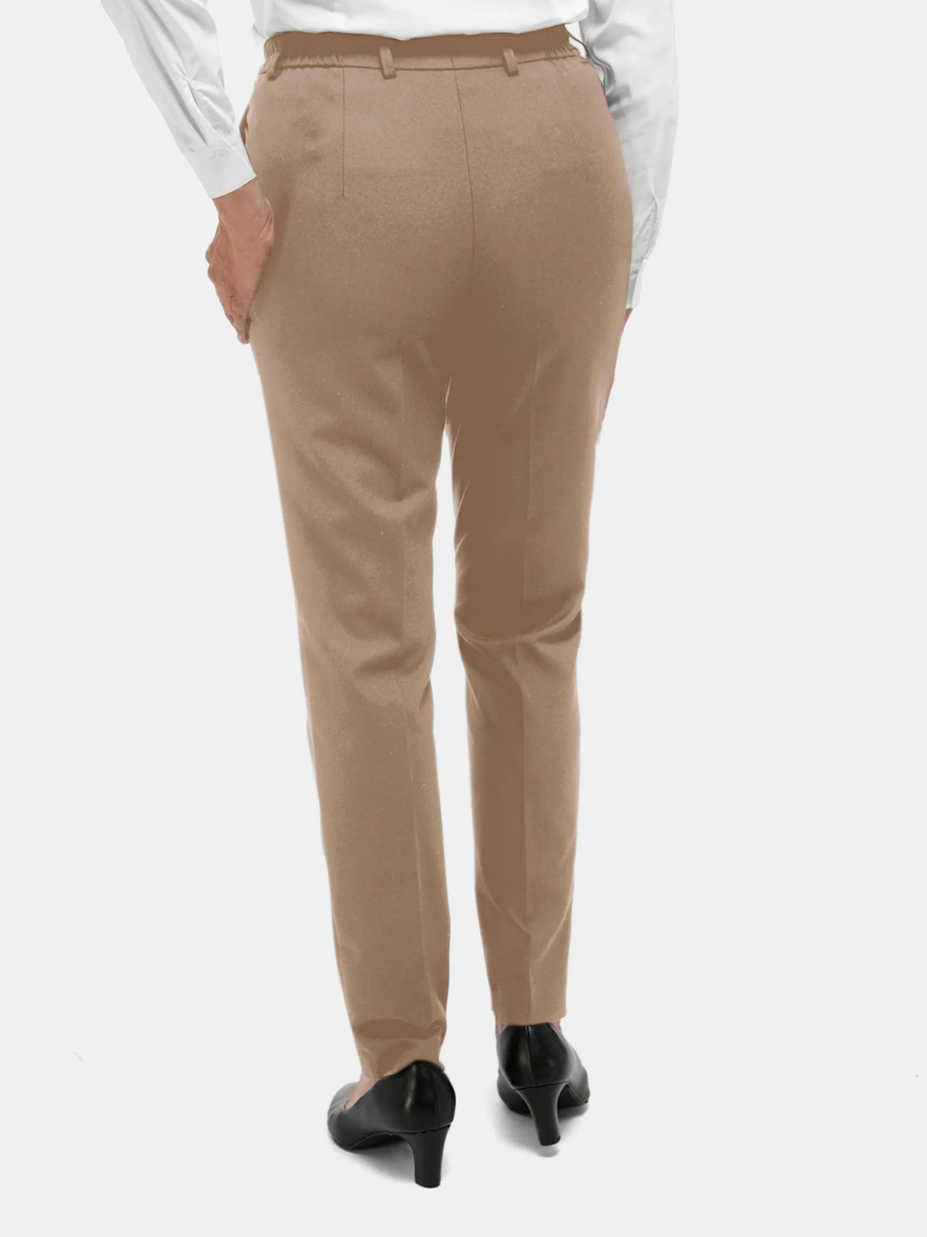 Goldner Damen Stoffhosen - Kurzgröße in beige