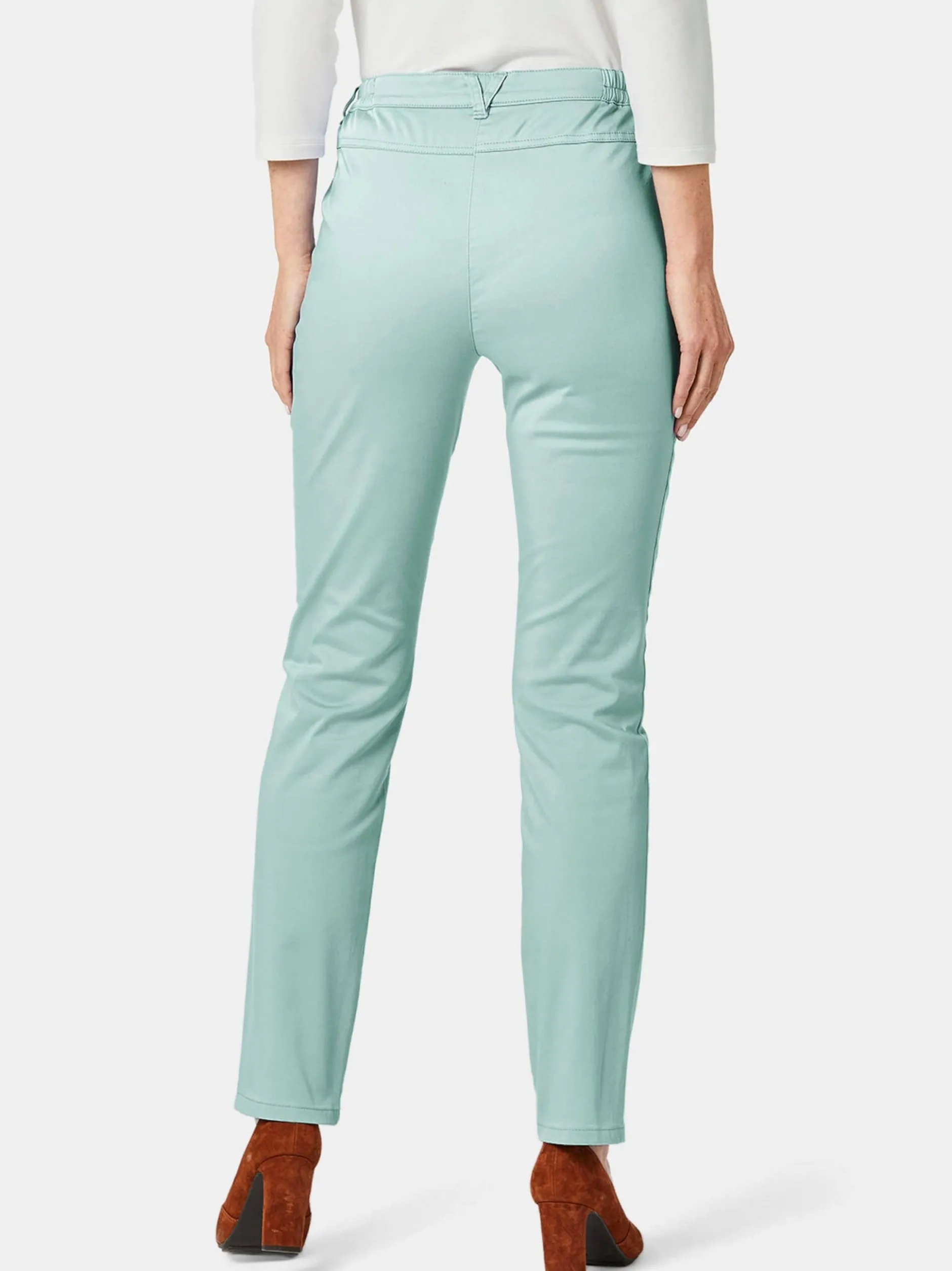 Goldner Damen Stoffhosen - Kurzgröße in grün
