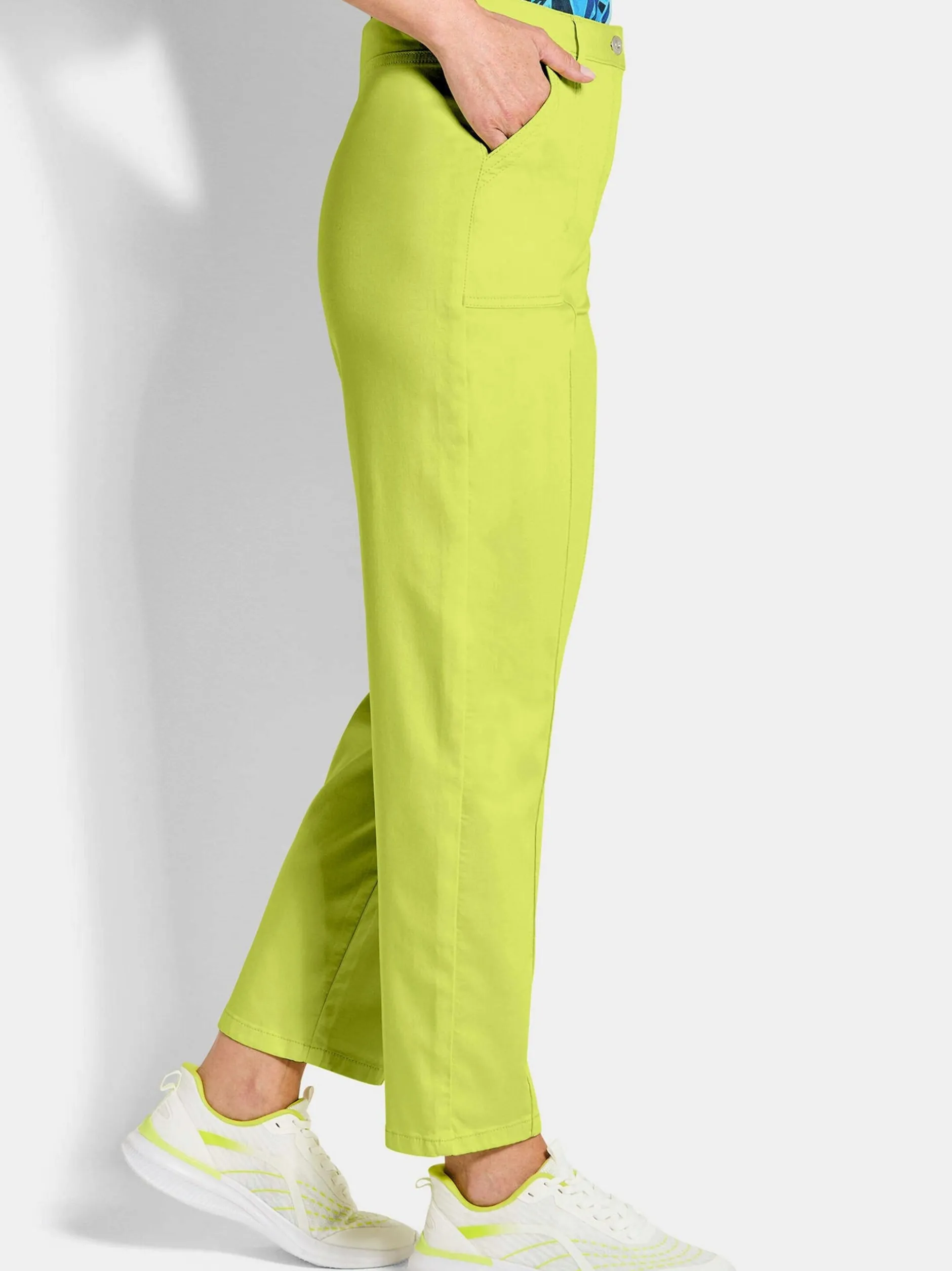 Goldner Damen Stoffhosen - Kurzgröße in grün