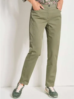 Goldner Damen Stoffhosen - Kurzgröße in khaki