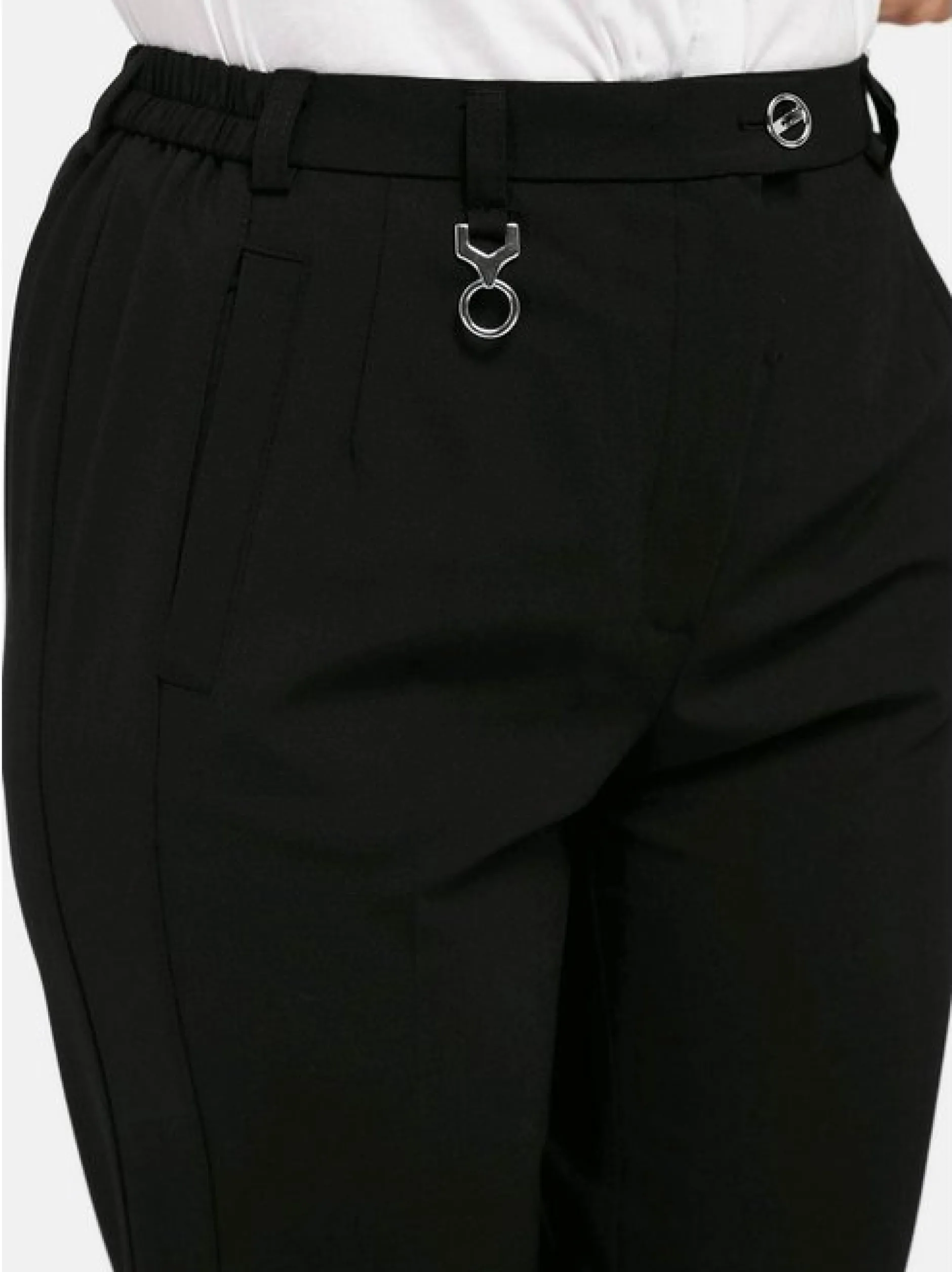Goldner Damen Stoffhosen - Kurzgröße in schwarz