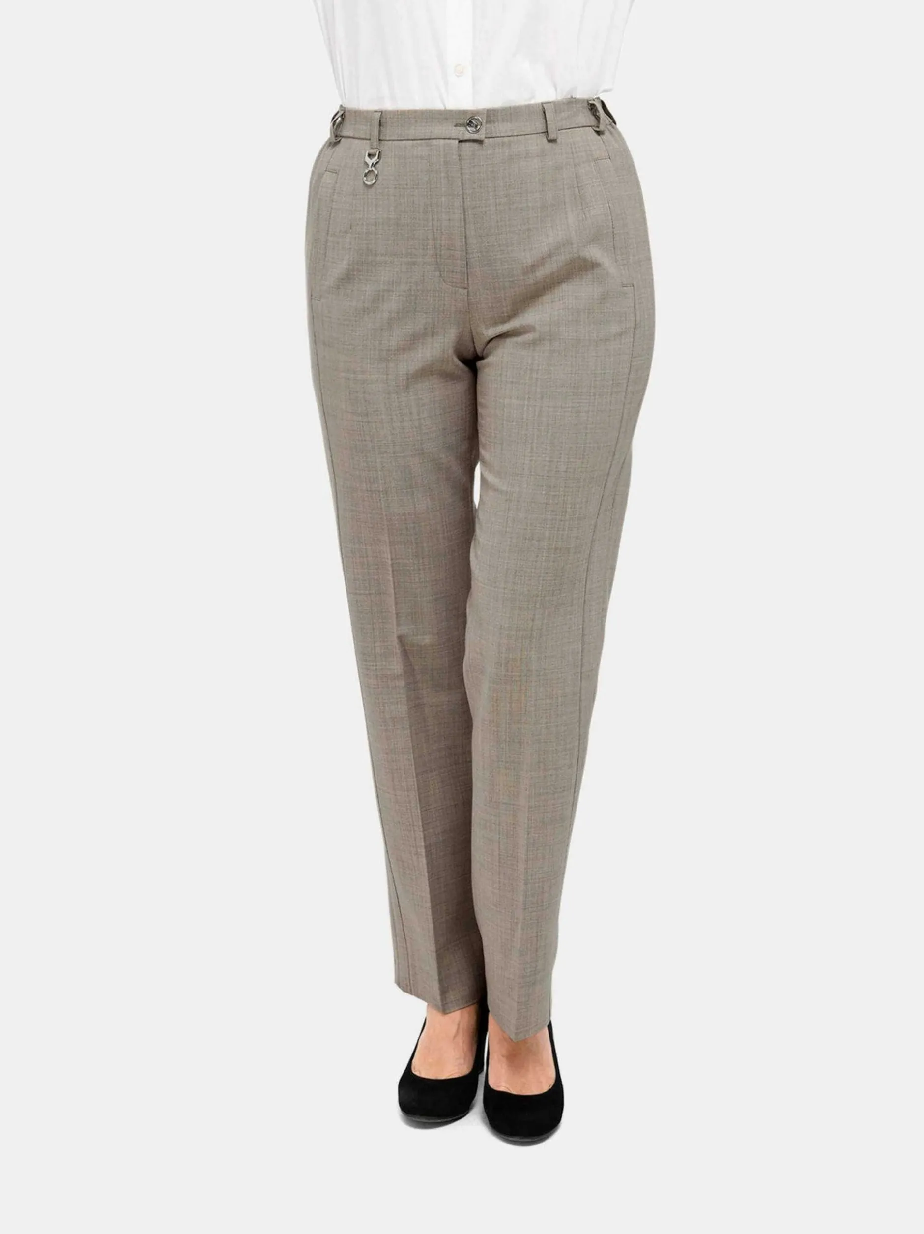 Goldner Damen Stoffhosen - Kurzgröße in taupe