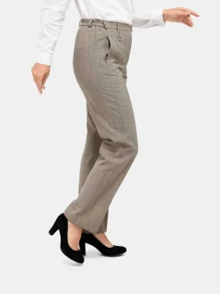 Goldner Damen Stoffhosen - Kurzgröße in taupe