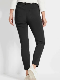 Goldner Damen Stretchhosen in schwarz