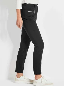 Goldner Damen Stretchhosen in schwarz
