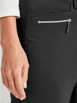 Goldner Damen Stretchhosen in schwarz