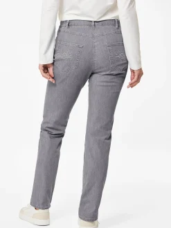 Goldner Damen Stretchjeans in grau