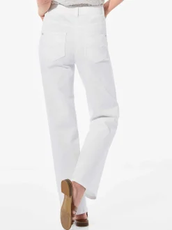 Goldner Damen Stretchjeans in weiß