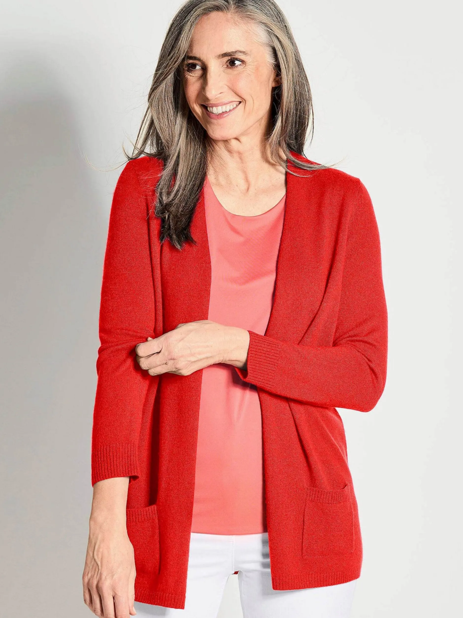 Goldner Damen Strickjacken in orange - Ärmel: langarm