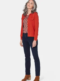 Goldner Damen Strickjacken in rot - Ärmel: langarm