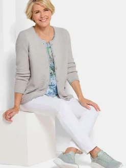 Goldner Damen Strickjacken - Kurzgröße in beige