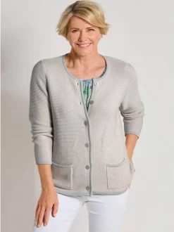 Goldner Damen Strickjacken - Kurzgröße in beige