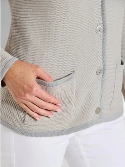 Goldner Damen Strickjacken - Kurzgröße in beige