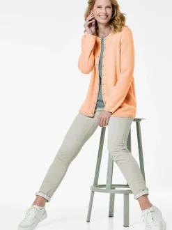 Goldner Damen Strickjacken - Kurzgröße in orange