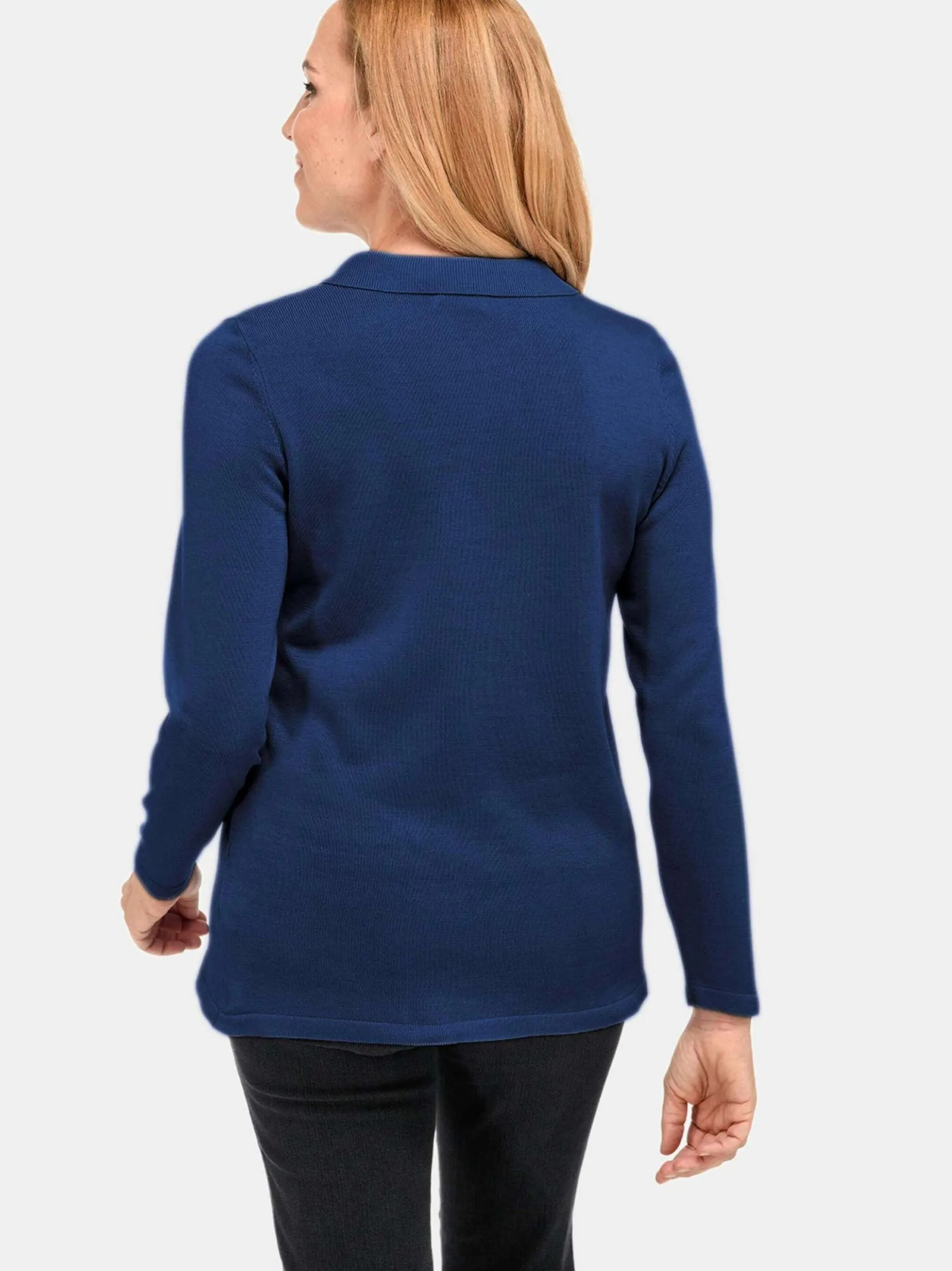 Goldner Damen Strickpullover in marine - Ärmel: langarm