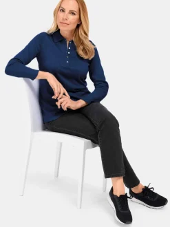 Goldner Damen Strickpullover in marine - Ärmel: langarm
