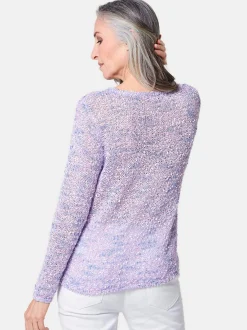 Goldner Damen Strickpullover in flieder - Ärmel: langarm