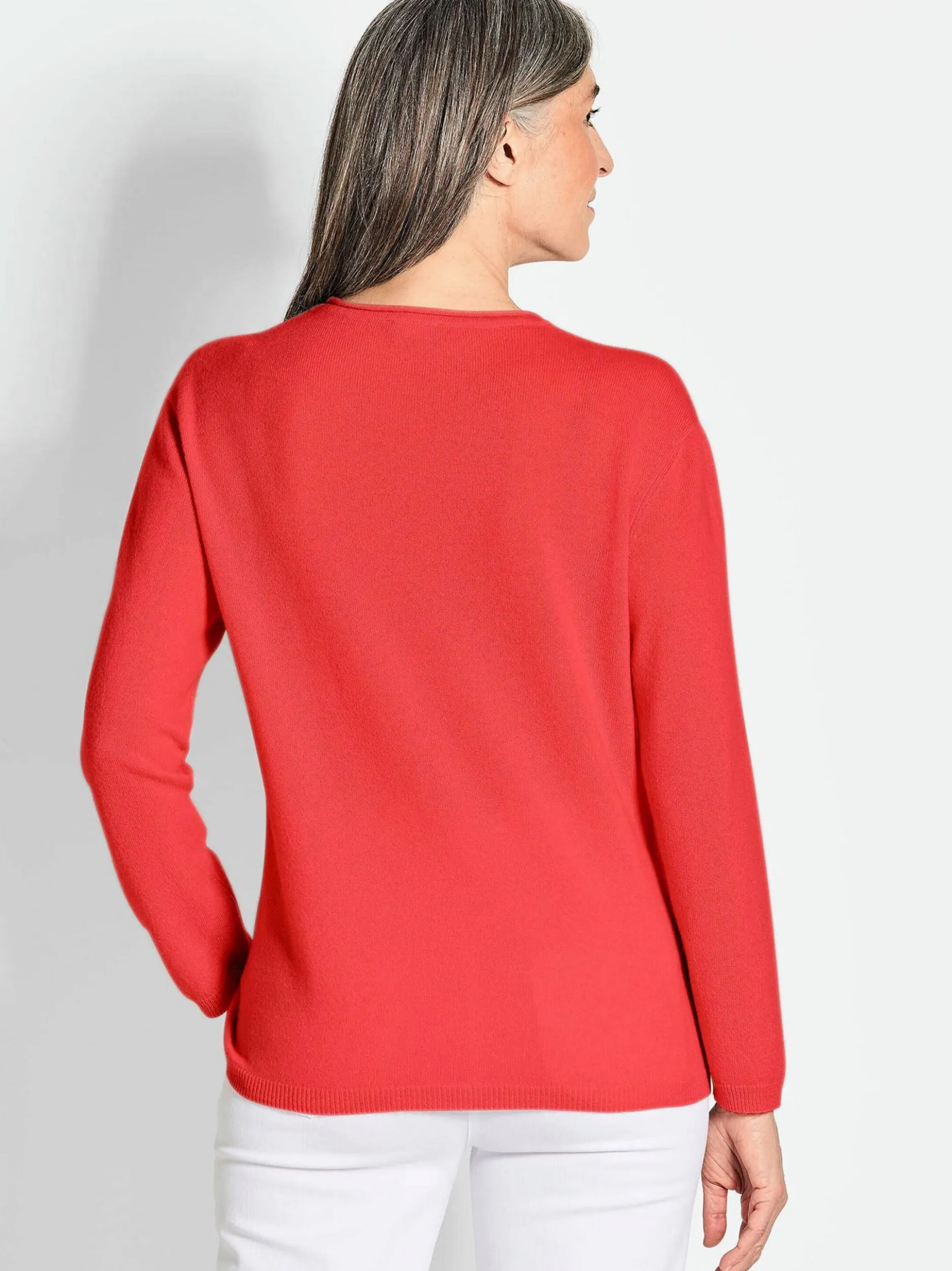 Goldner Damen Strickpullover in koralle - Ärmel: langarm