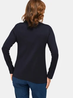 Goldner Damen Strickpullover in marine - Ärmel: langarm