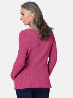 Goldner Damen Strickpullover in pink - Ärmel: langarm