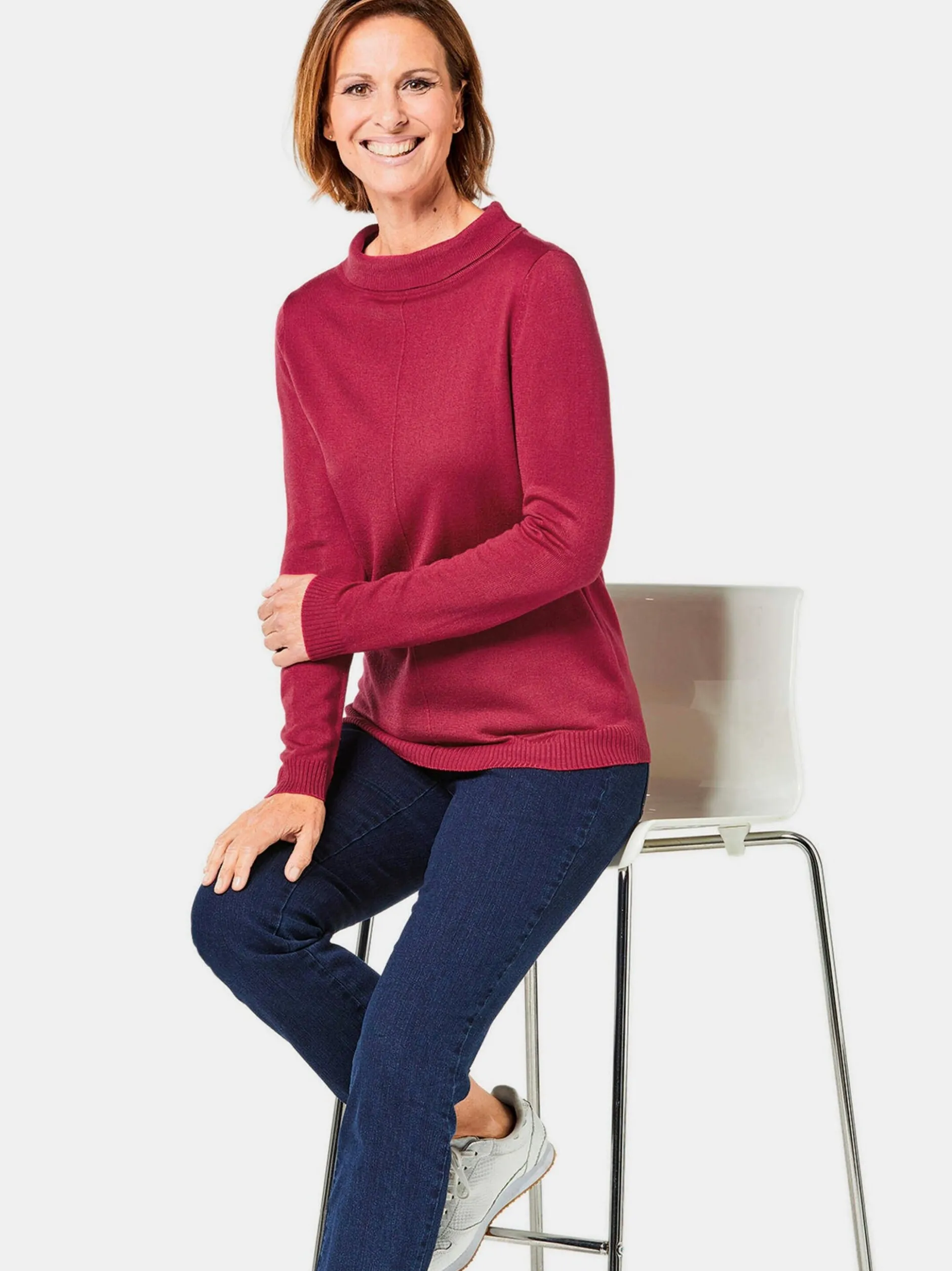 Goldner Damen Strickpullover in rot - Ärmel: langarm