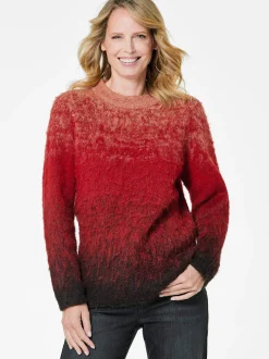 Goldner Damen Strick & Pullover in rot - Ärmel: langarm