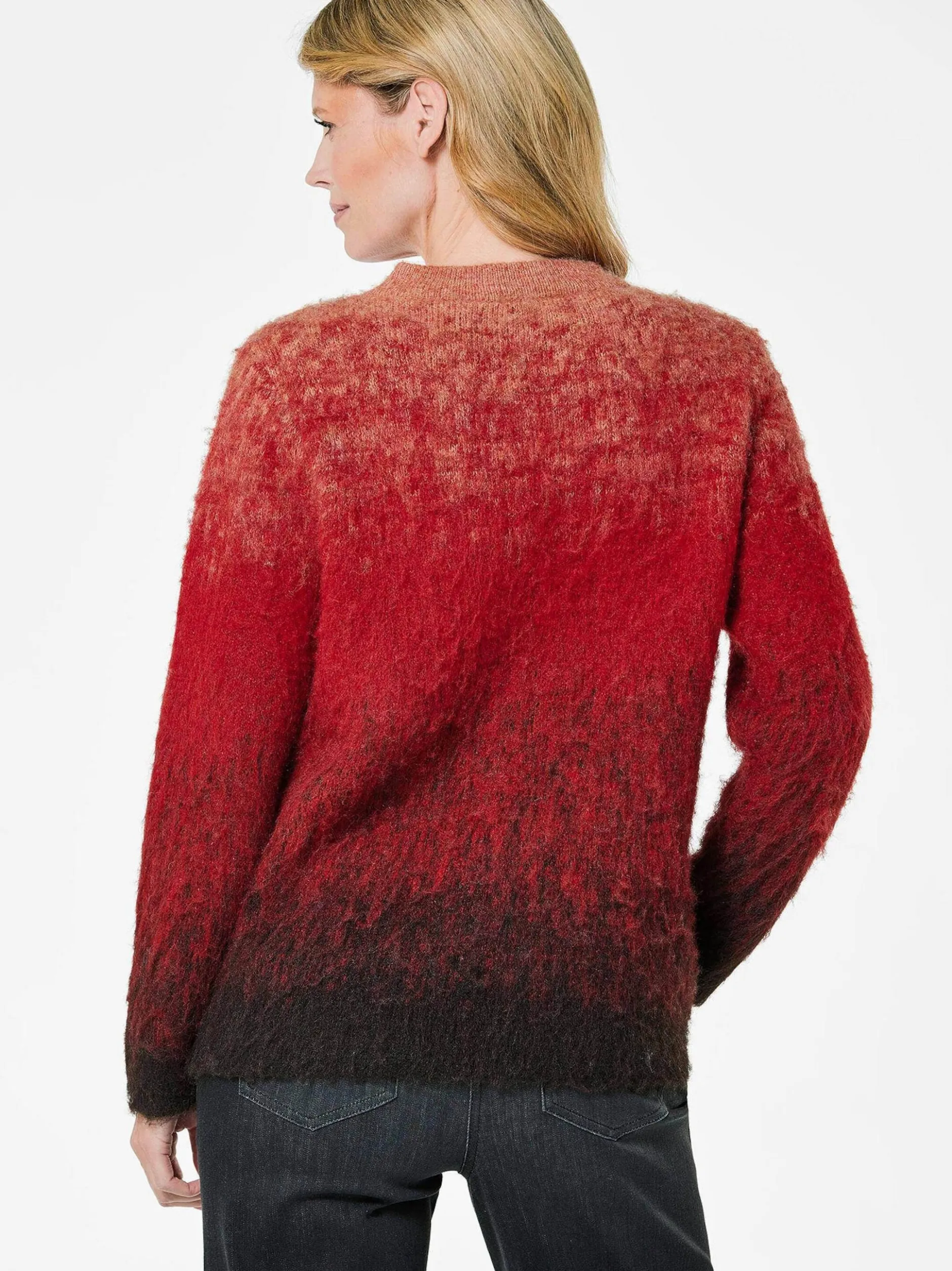 Goldner Damen Strick & Pullover in rot - Ärmel: langarm