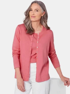 Goldner Damen Strick-Sets in rosa - Ausschnitt: Rundhals