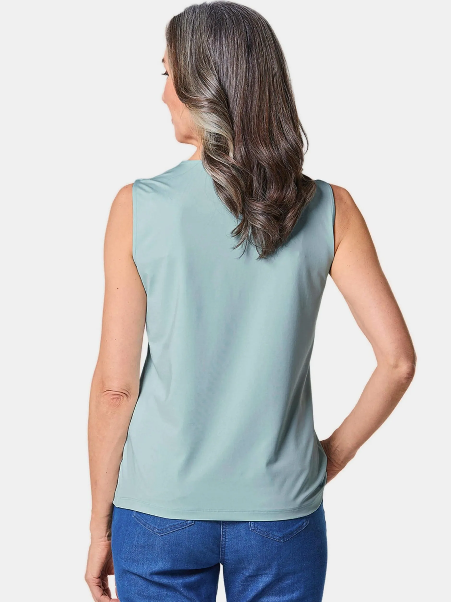 Goldner Damen Tops in blau - Ausschnitt: Rundhals