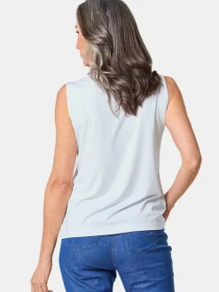 Goldner Damen Tops in weiß - Ausschnitt: Rundhals