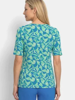Goldner Damen T-Shirt in grün - Ausschnitt: Rundhals