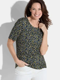 Goldner Damen T-Shirt in marine - Ausschnitt: Rundhals