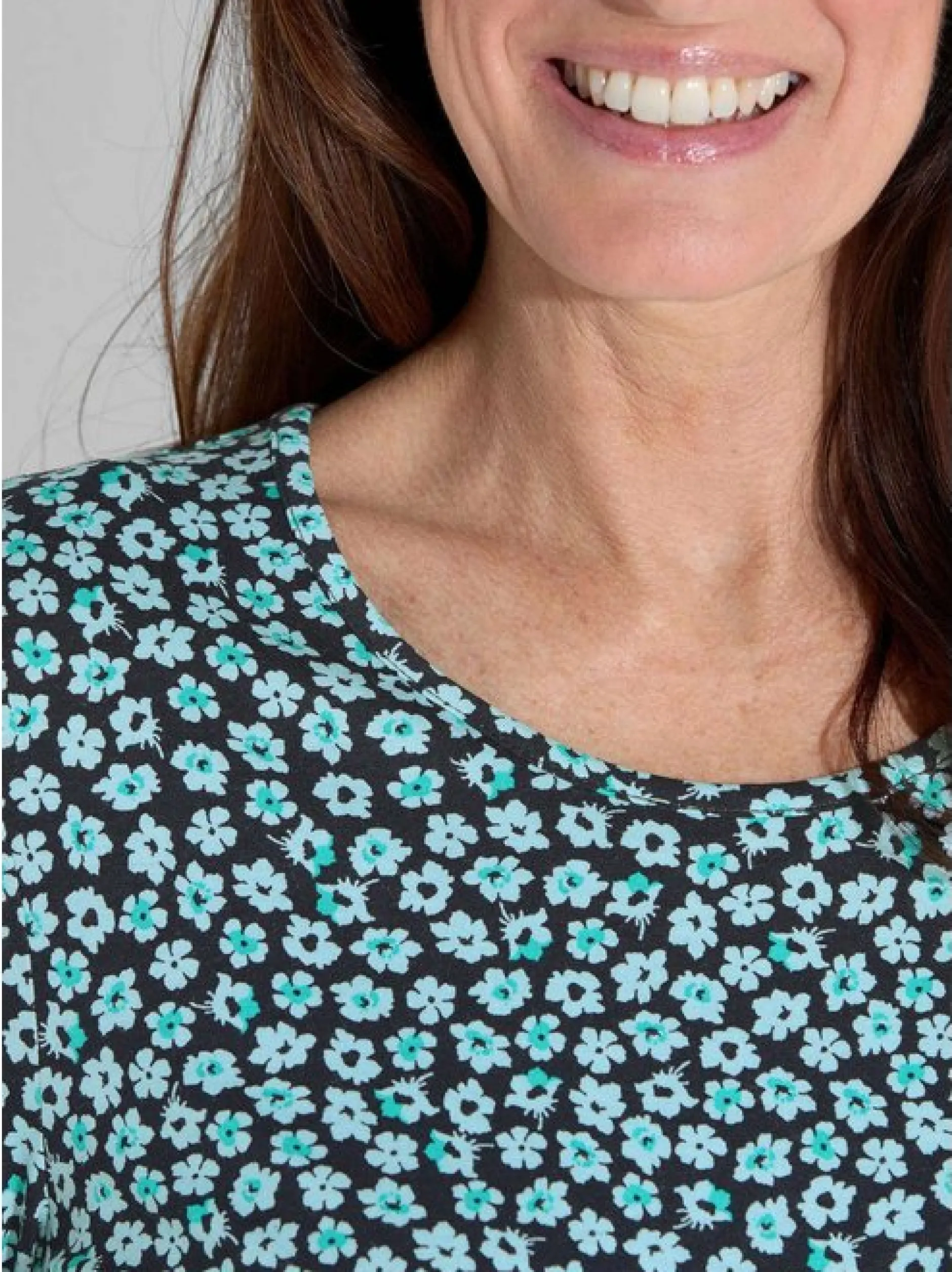 Goldner Damen T-Shirt in marine - Ausschnitt: Rundhals