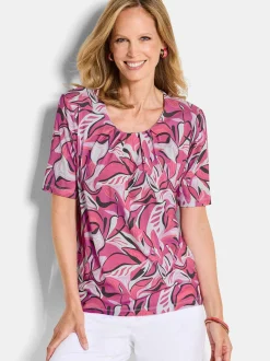 Goldner Damen T-Shirt in pink - Ausschnitt: Rundhals