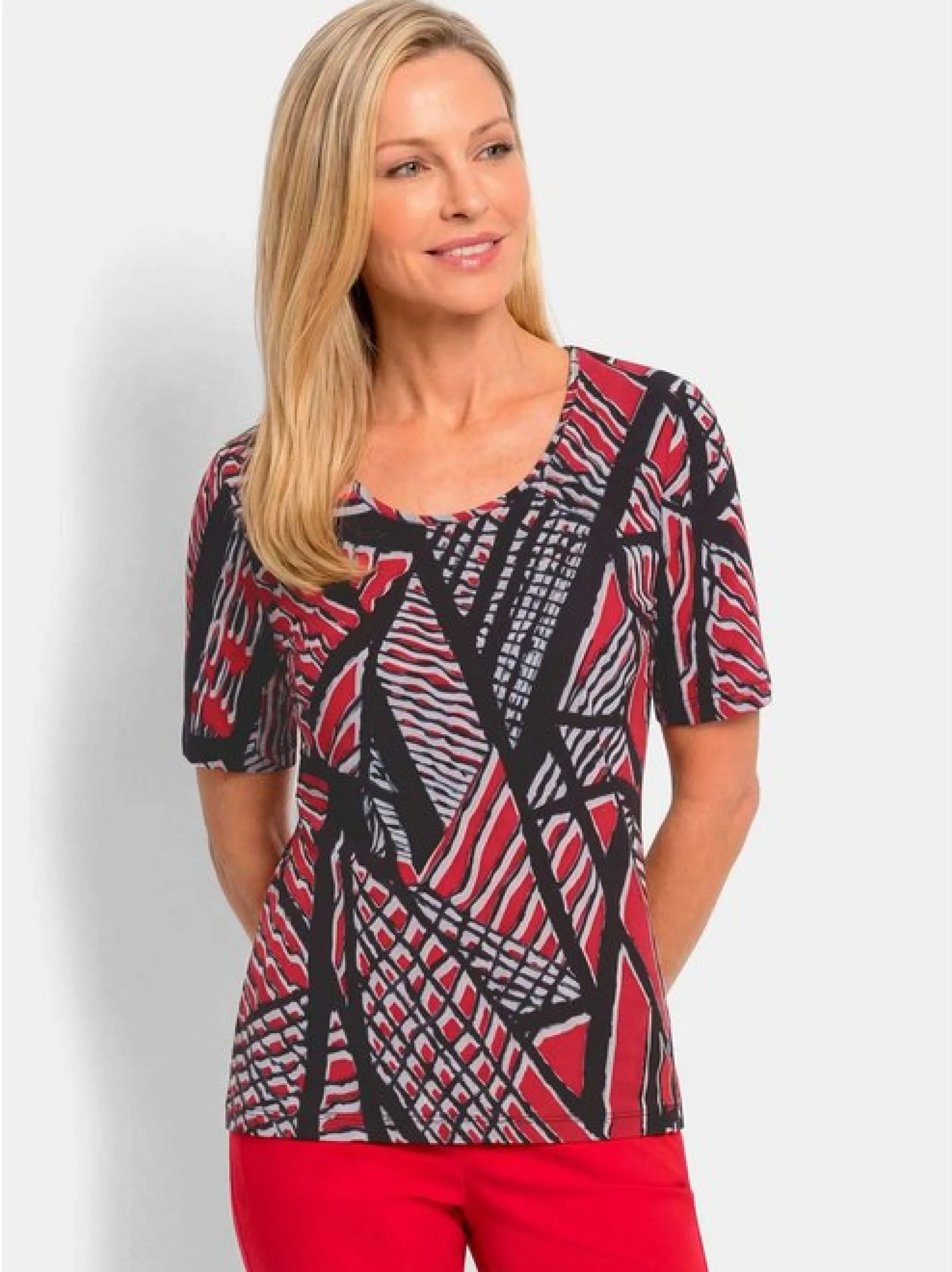 Goldner Damen T-Shirt in schwarz - Ausschnitt: Rundhals