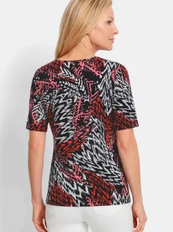 Goldner Damen T-Shirt in schwarz - Ausschnitt: Rundhals