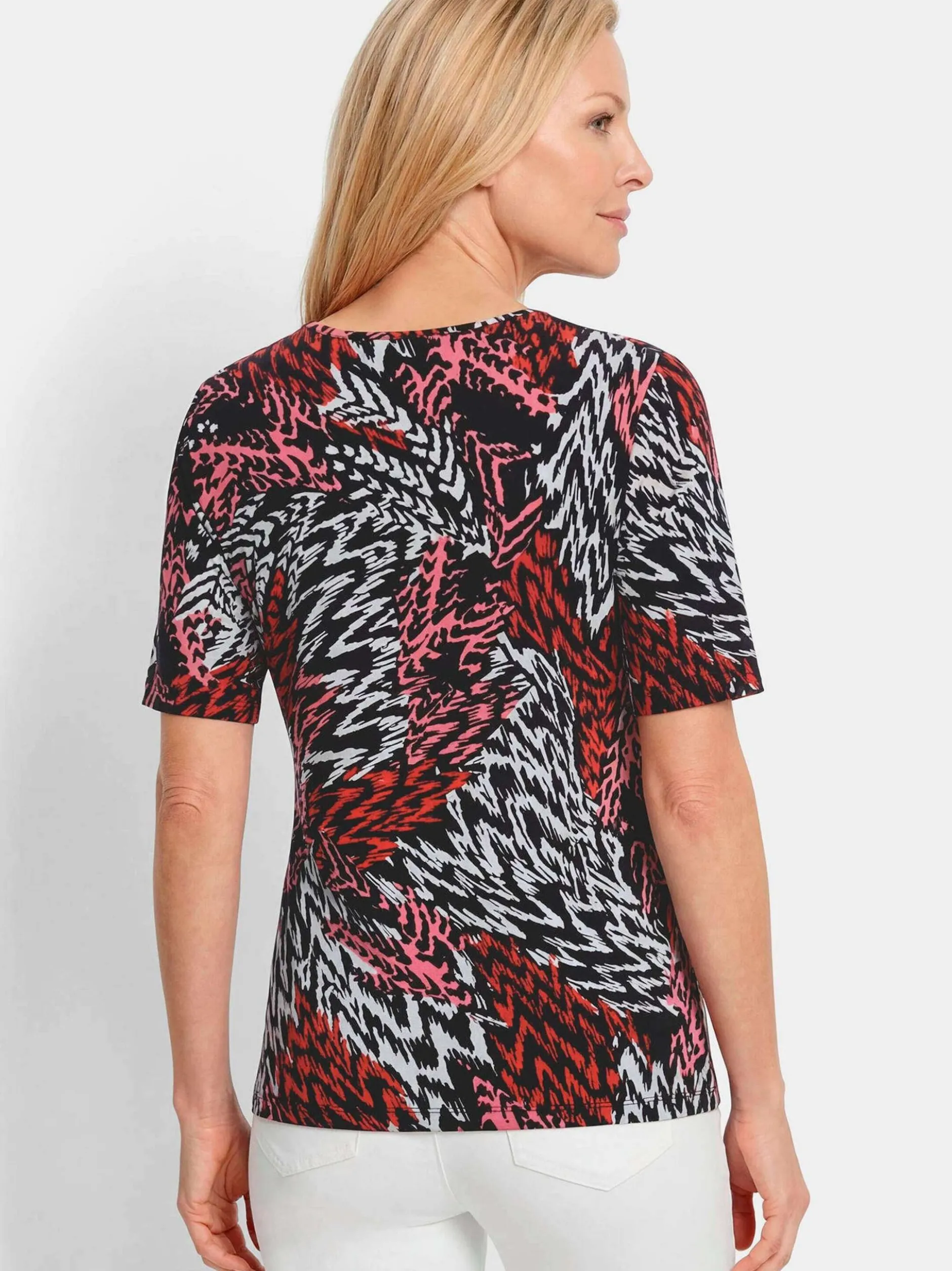 Goldner Damen T-Shirt in schwarz - Ausschnitt: Rundhals