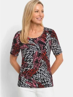 Goldner Damen T-Shirt in schwarz - Ausschnitt: Rundhals