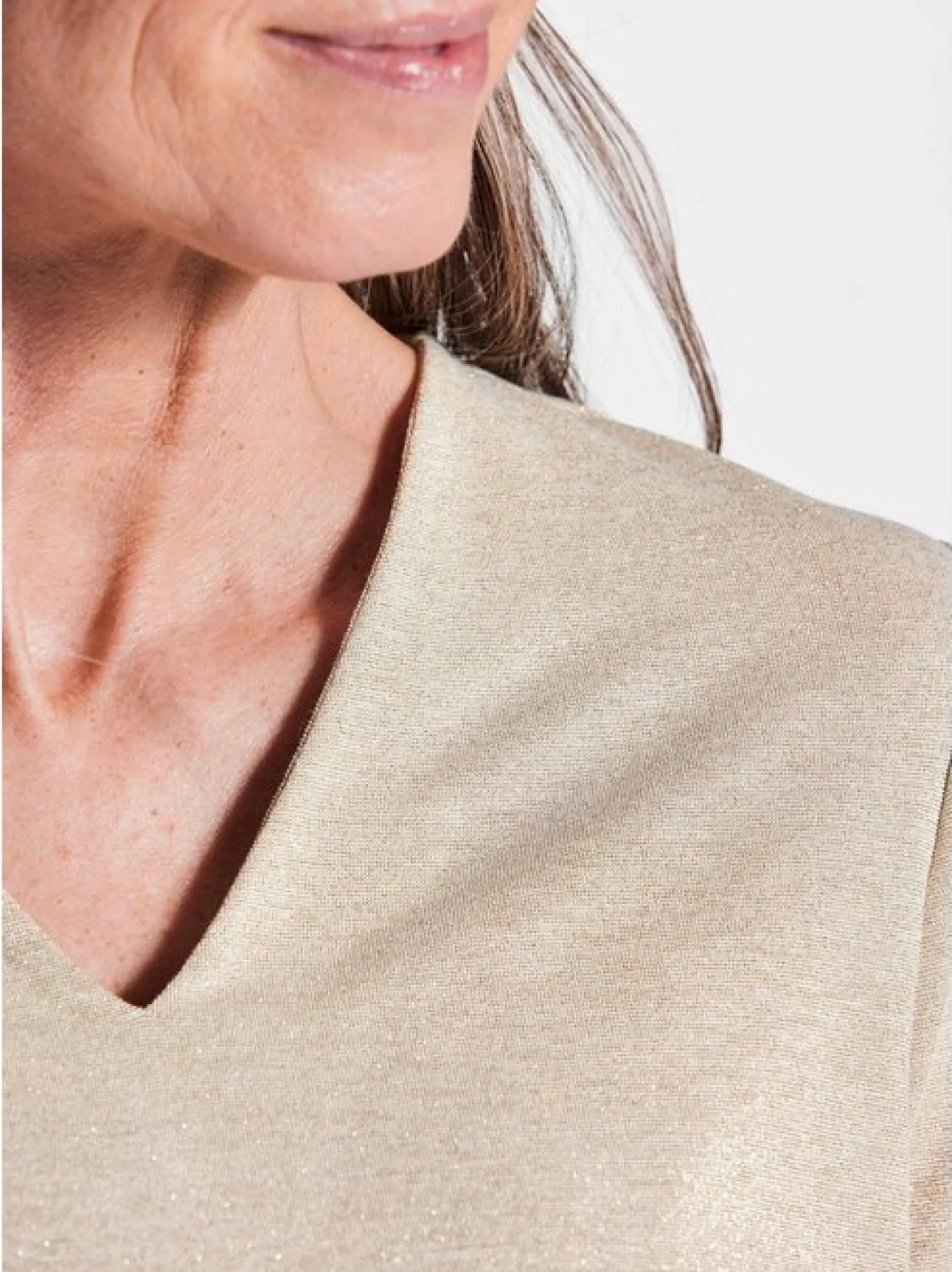 Goldner Damen T-Shirts in beige - Ärmel: Halbarm