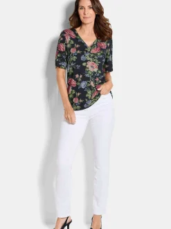 Goldner Damen T-Shirts in marine - Ärmel: Halbarm