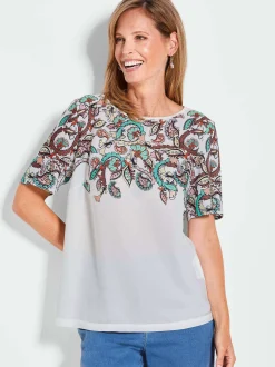 Goldner Damen T-Shirts - Kurzgröße in weiß