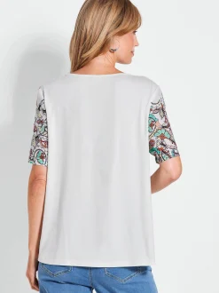 Goldner Damen T-Shirts - Kurzgröße in weiß